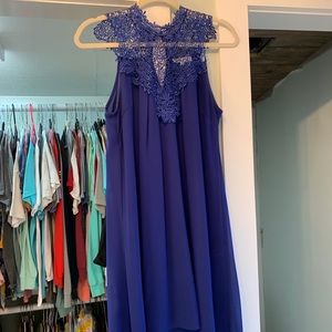 Blue lace top dress